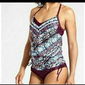 Athleta Marrakech side Scrunch Tankini size 32D/DD